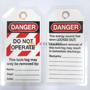 Thẻ cảnh báo an toàn Tagout tiếng Anh trong bộ Lockout Kit 5503